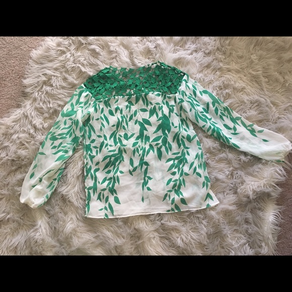 Chiffon blouse leaf prints - Picture 5 of 8